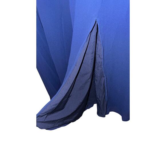 Rare 1X 14 16 Plus Size Blue Lace Flutter Sleeve Mesh Maxi Dress BloomChic - Picture 7 of 9